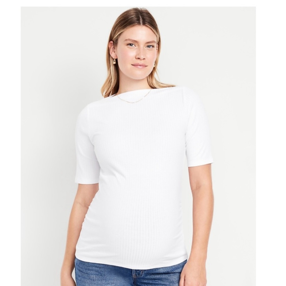 Old Navy Maternity White Short Sleeve Tee